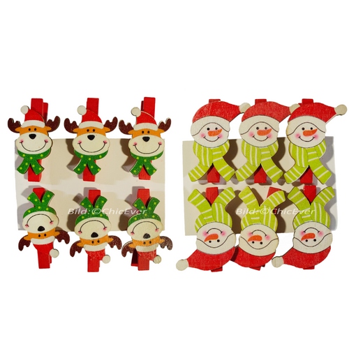 12 Klammern Holz Elche Schneemänner Schneemann Christbaumschmuck Weihnachten Weihnachtsbaum Deko - zum Schließen ins Bild klicken